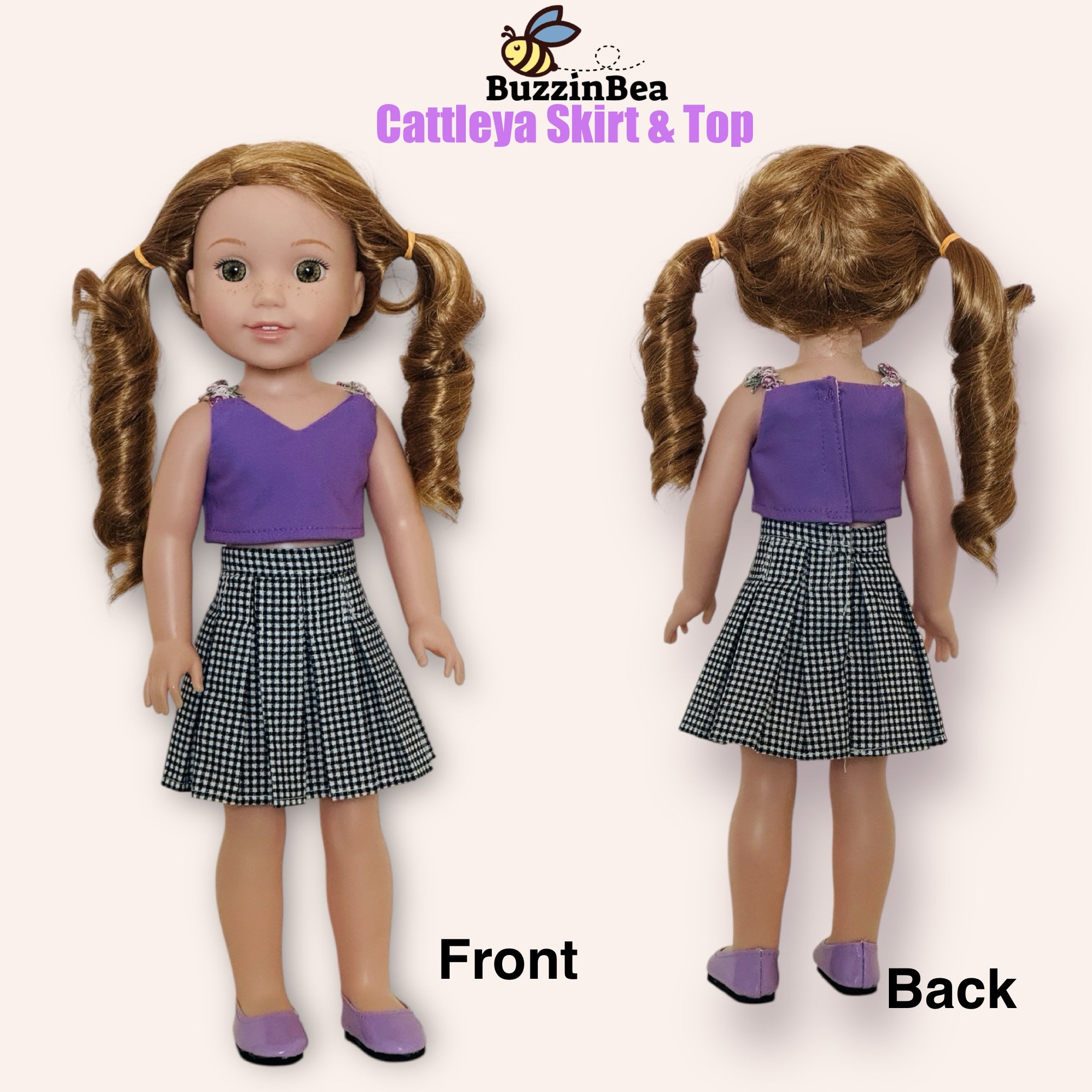 Cattleya Skirt and Top for 14-15-inch doll clothes PDF sewing pattern