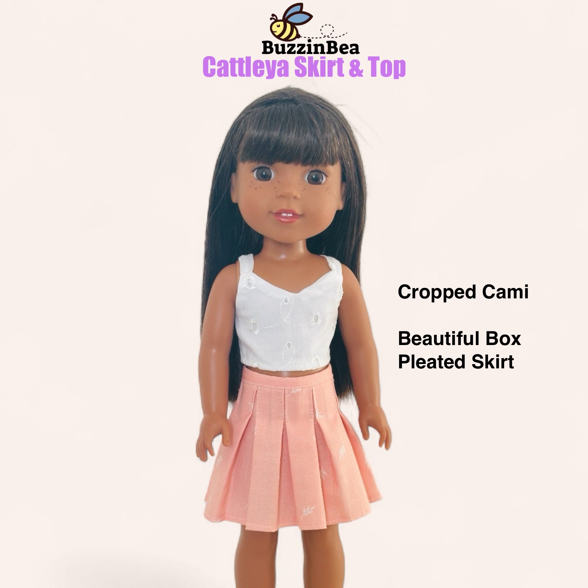 Cattleya Skirt and Top for 14-15-inch doll clothes PDF sewing pattern