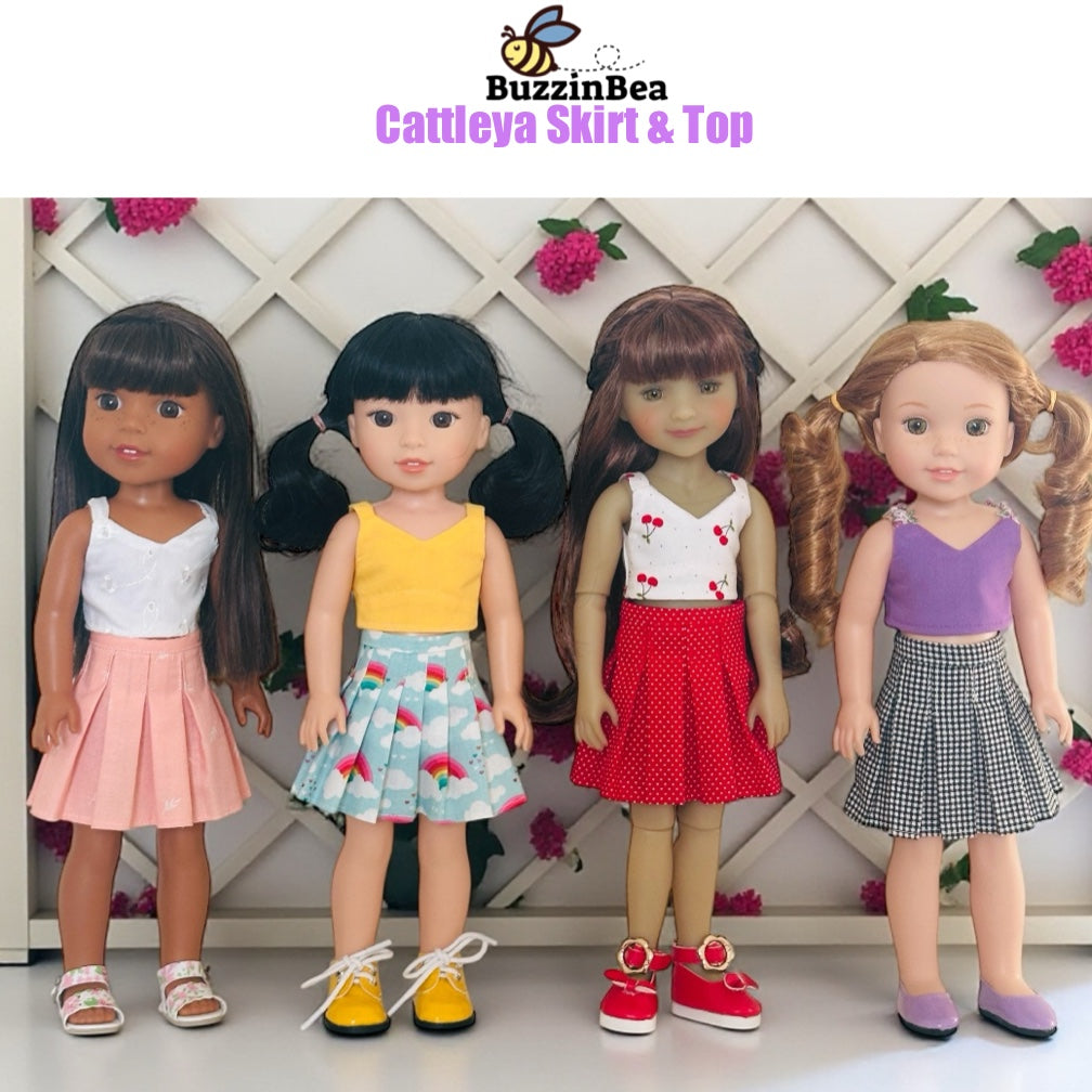 Cattleya Skirt and Top for 14-15-inch doll clothes PDF sewing pattern