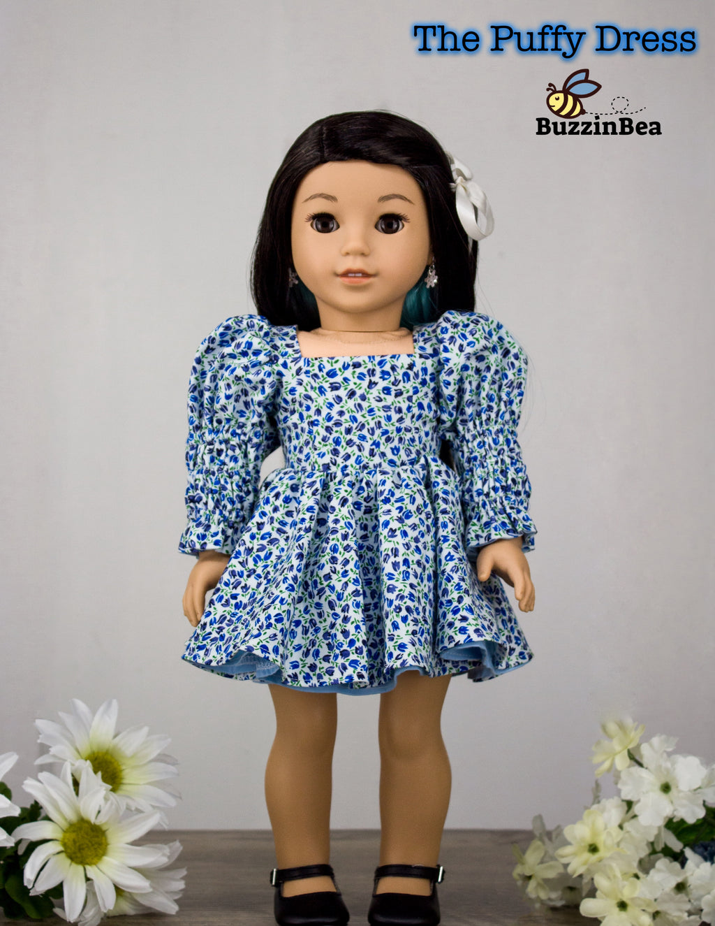Puffy Dress 18-inch doll clothes PDF sewing pattern