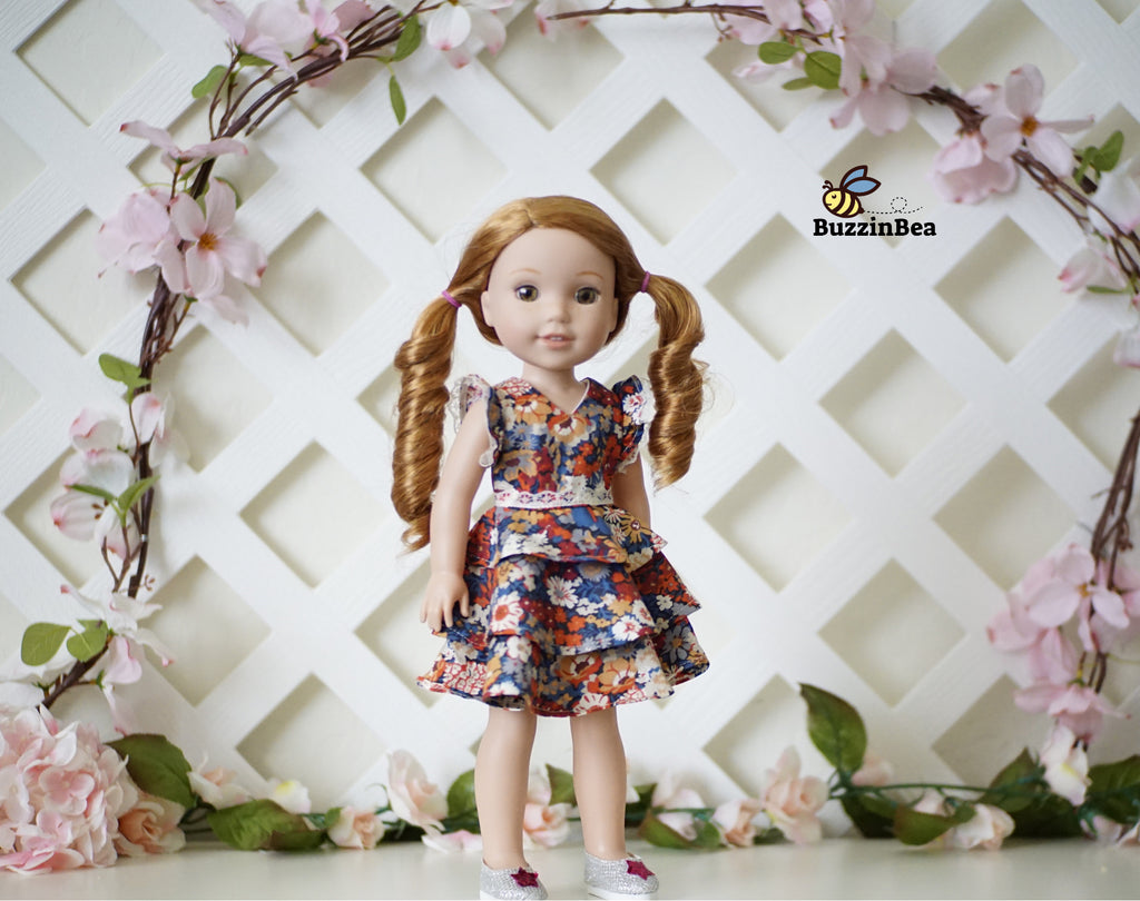 Layered Dress for 14-inch dolls clothes PDF Sewing Pattern