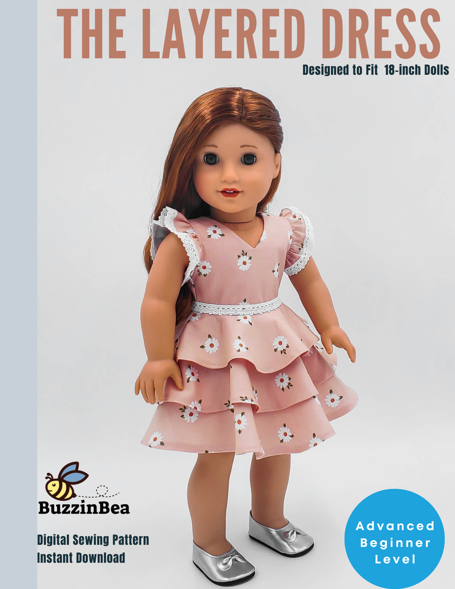 Layered Dress for 18-inch Dolls PDF Sewing Pattern