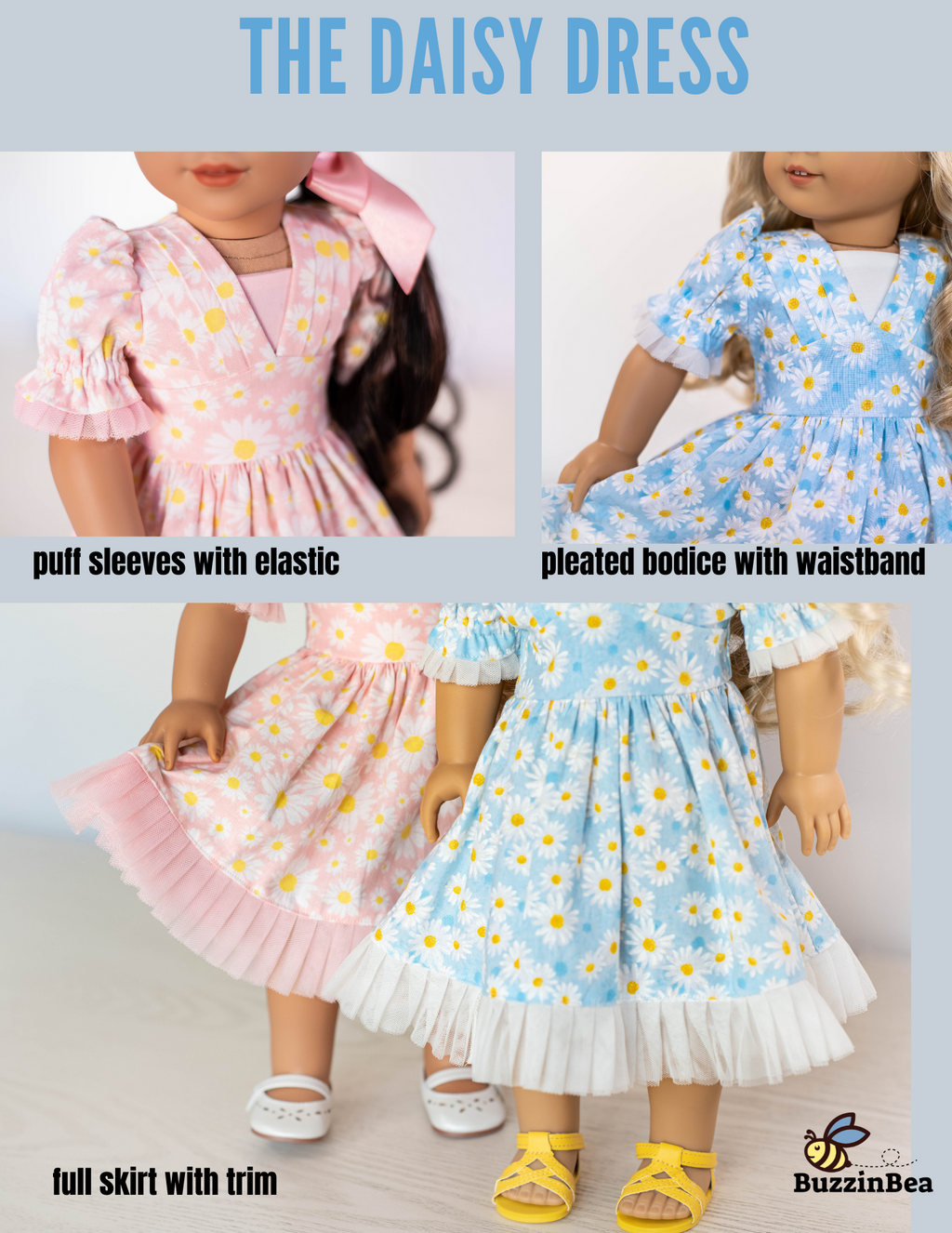 Daisy Dress for 18-inch Dolls PDF Sewing Pattern