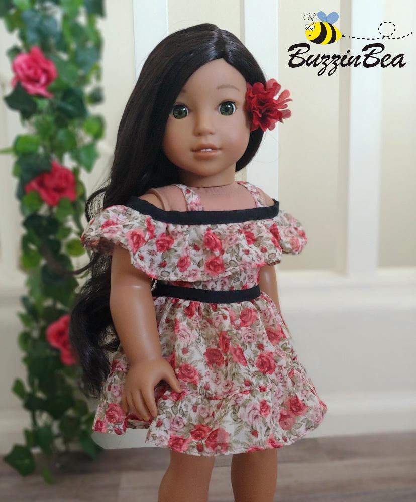 Wildflower dress 18-inch doll clothes PDF sewing pattern