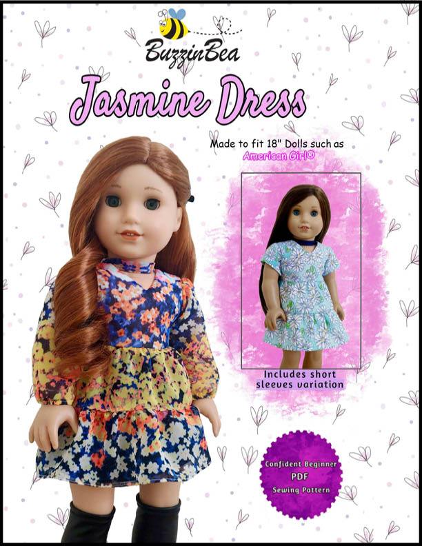 Jasmine Dress 18-inch Doll Clothes PDF Sewing Pattern