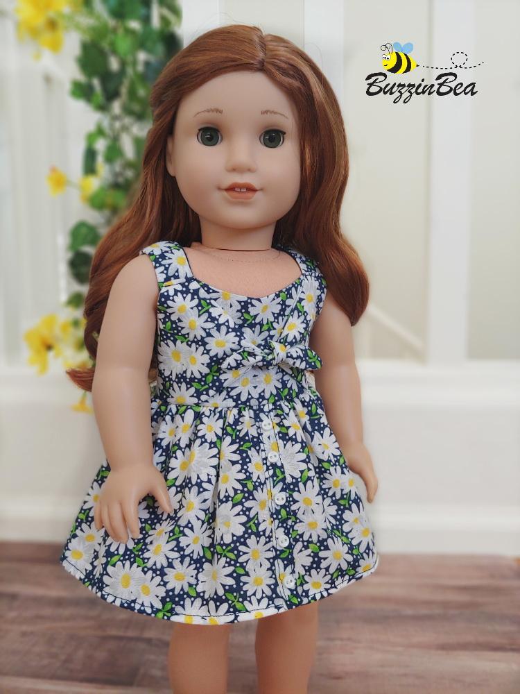 Marguerite Dress 18-inch Doll Clothes PDF Sewing Pattern