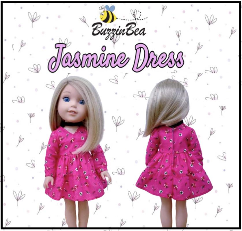 Jasmine Dress 14-inch doll clothes PDF sewing pattern