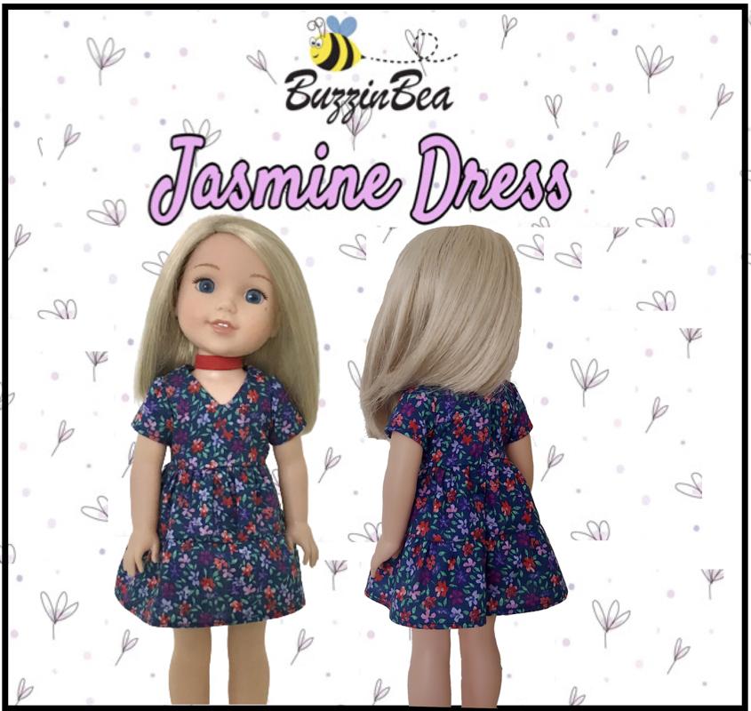 Jasmine Dress 14-inch doll clothes PDF sewing pattern