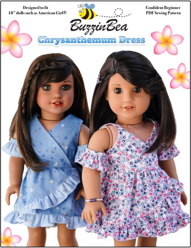 Chrysanthemum dress 18-inch Doll Clothes PDF sewing pattern