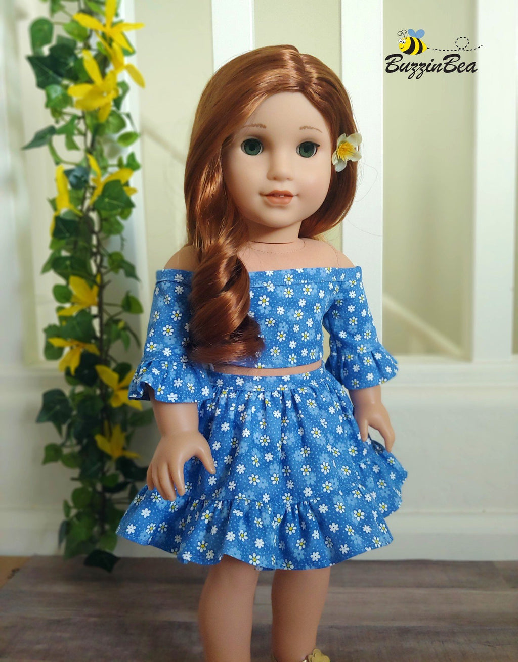 Wildflower dress 18-inch doll clothes PDF sewing pattern