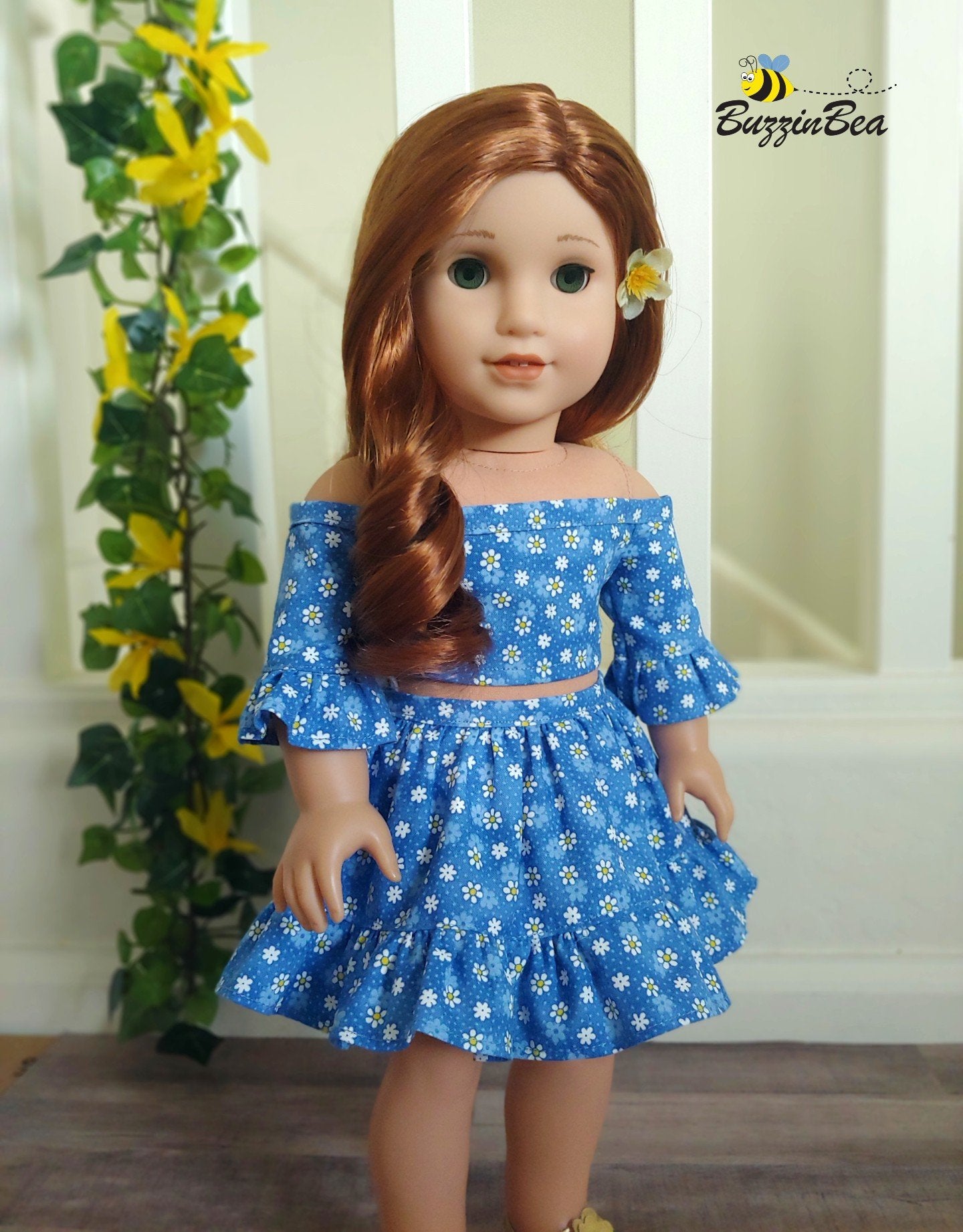 Wildflower dress 18-inch doll clothes PDF sewing pattern