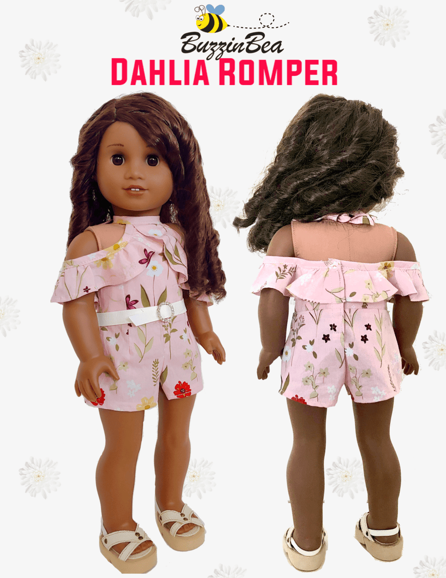 Dahlia Romper 18-inch Doll PDF Pattern – BuzzinBea Doll Patterns