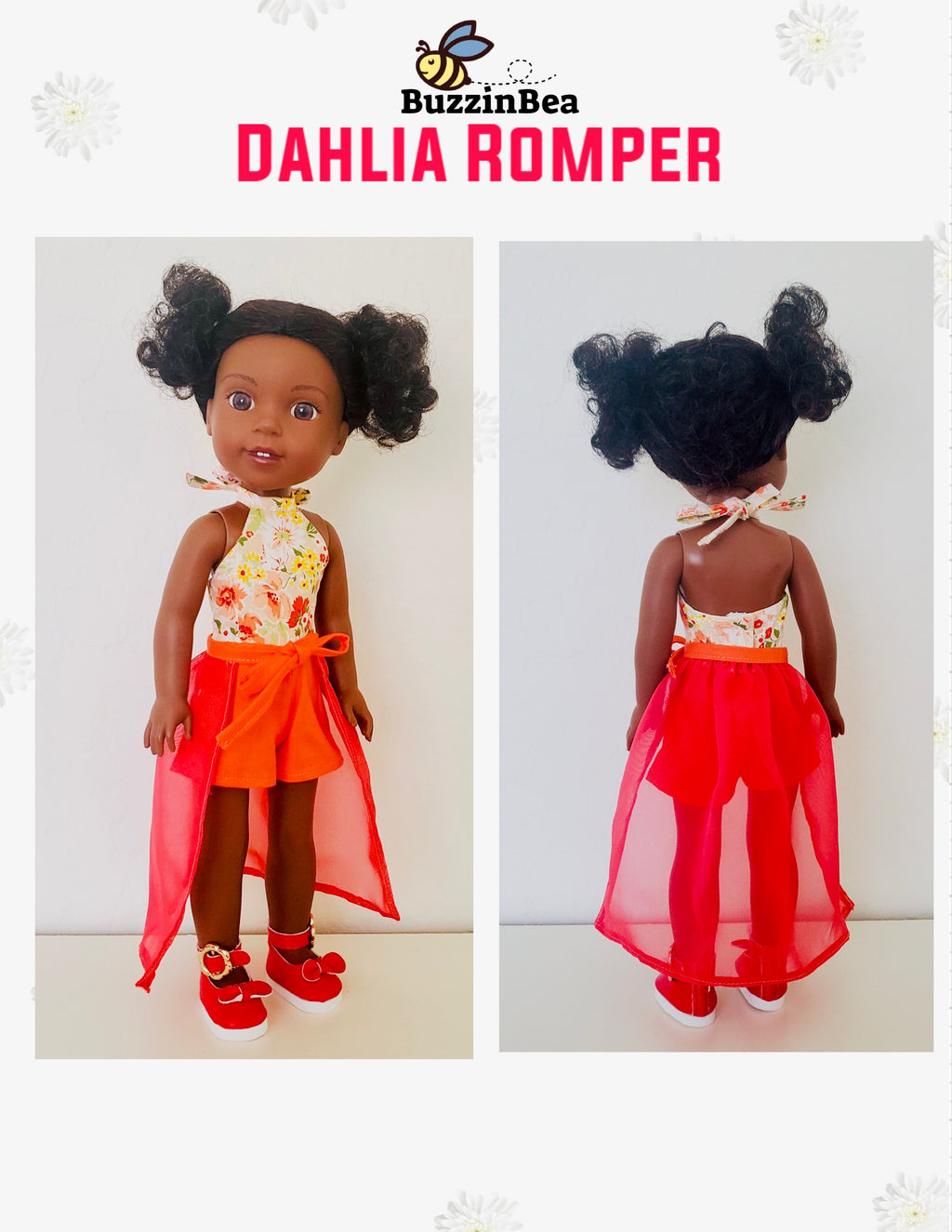 Dahlia Romper 14-inch doll clothes PDF sewing pattern