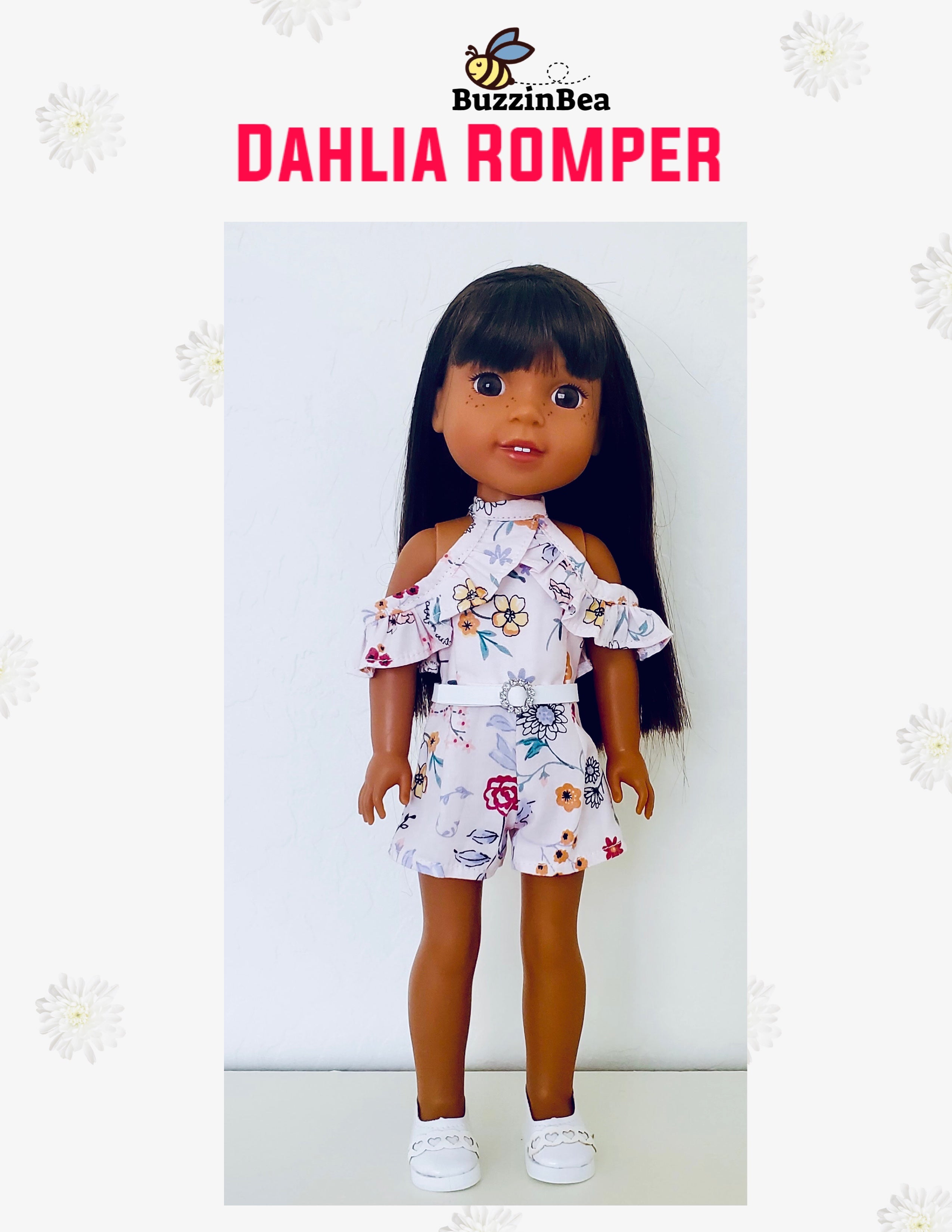 Dahlia Romper 14-inch doll clothes PDF sewing pattern