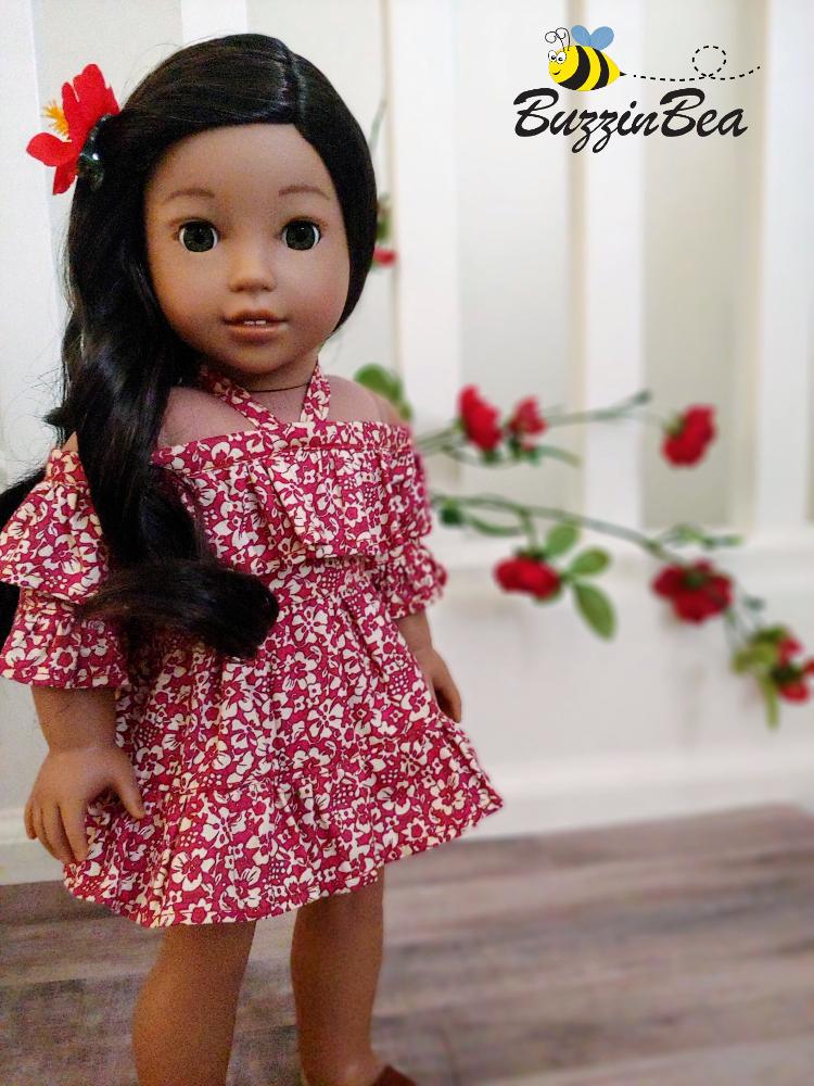 Wildflower dress 18-inch doll clothes PDF sewing pattern