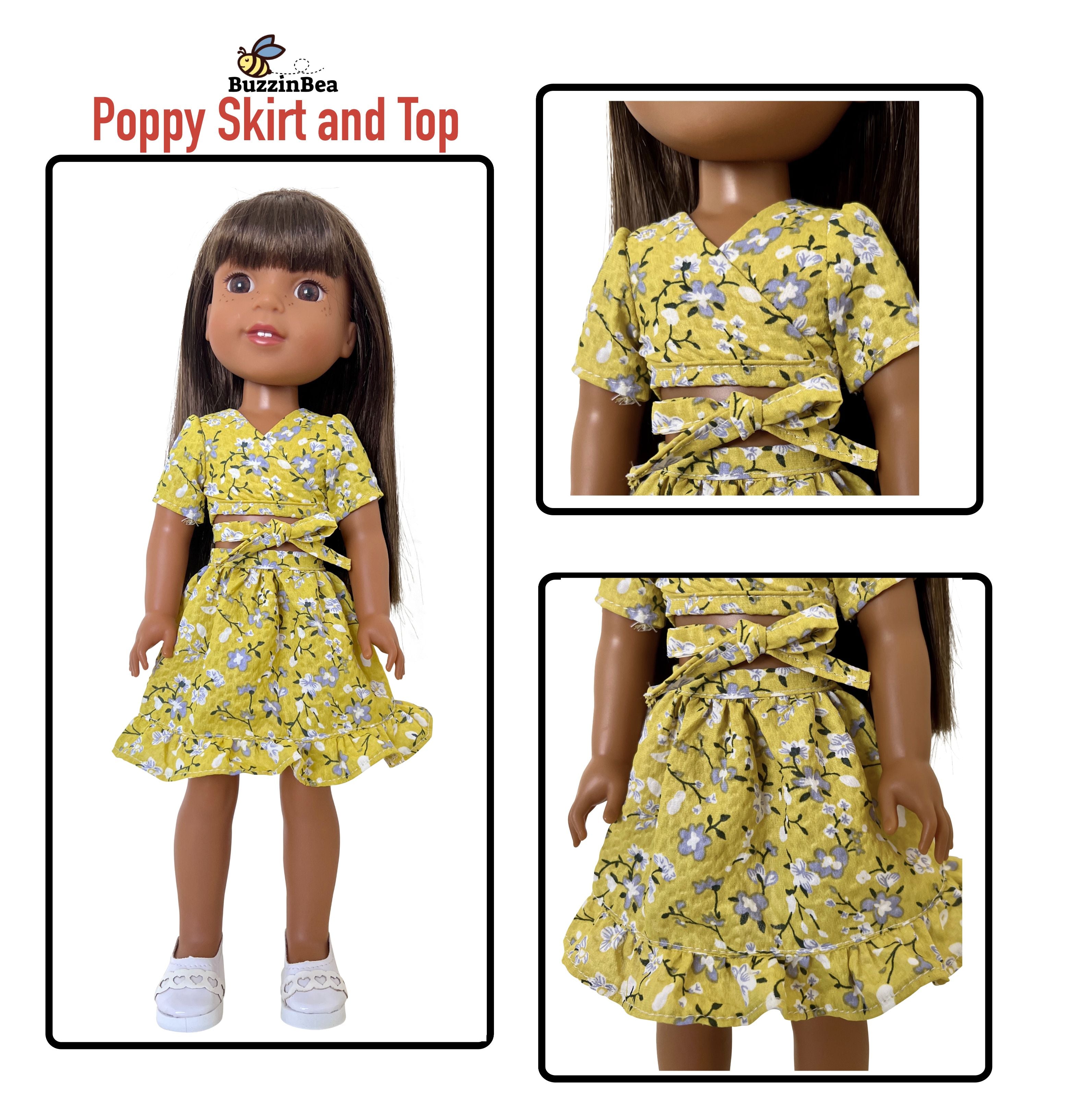 Poppy Skirt and Top for 14-inch doll clothes PDF Sewing Pattern