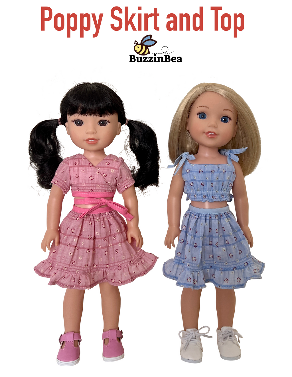 Poppy Skirt and Top for 14-inch doll clothes PDF Sewing Pattern
