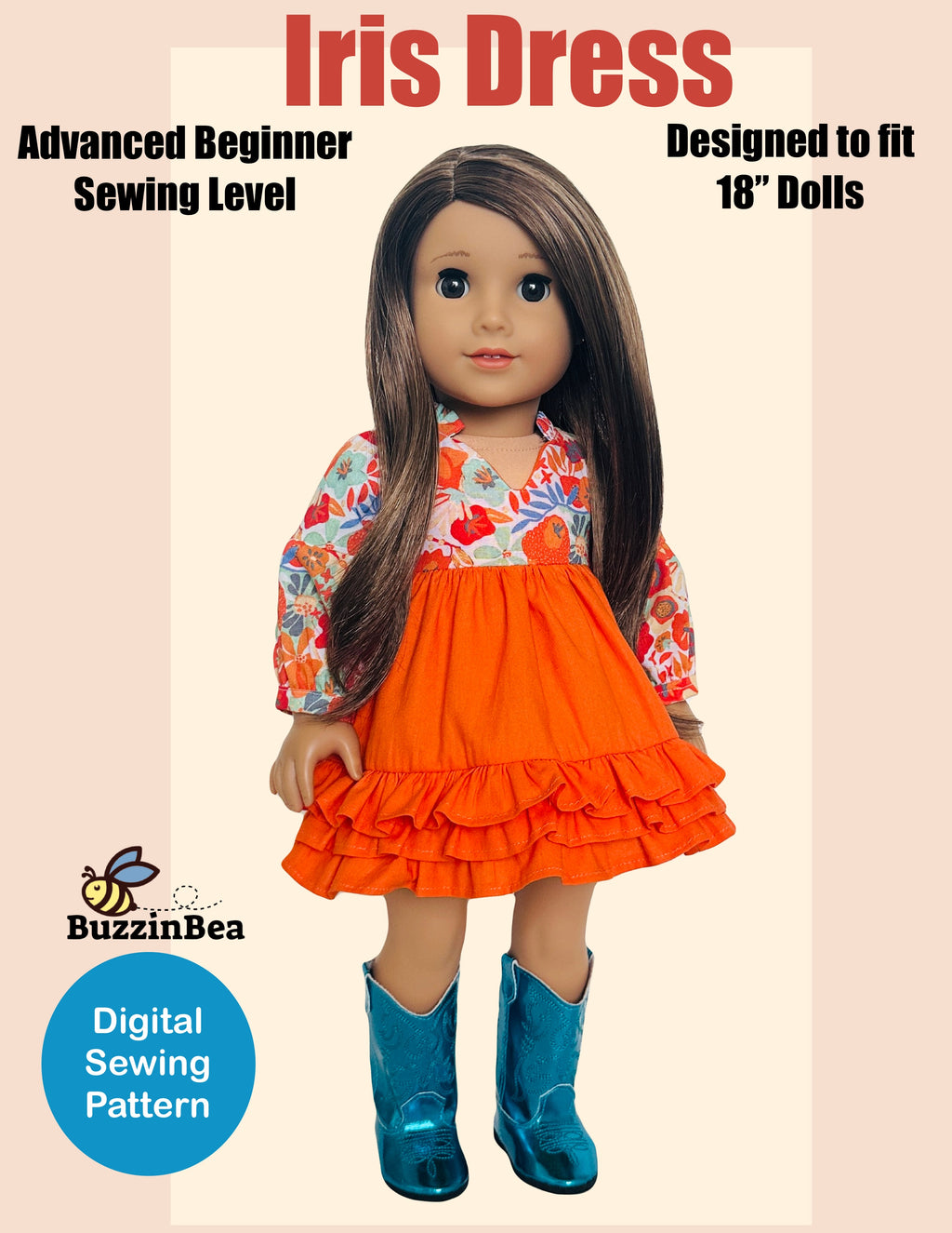 Iris Dress for 18-inch Dolls PDF Sewing Pattern