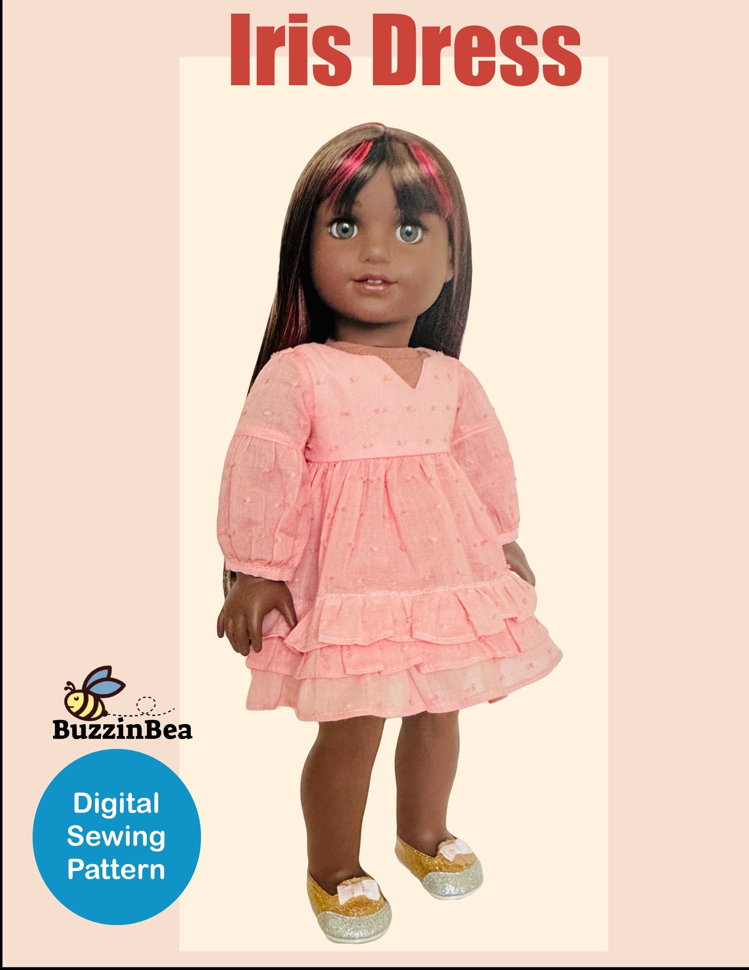 Iris Dress for 18-inch Dolls PDF Sewing Pattern