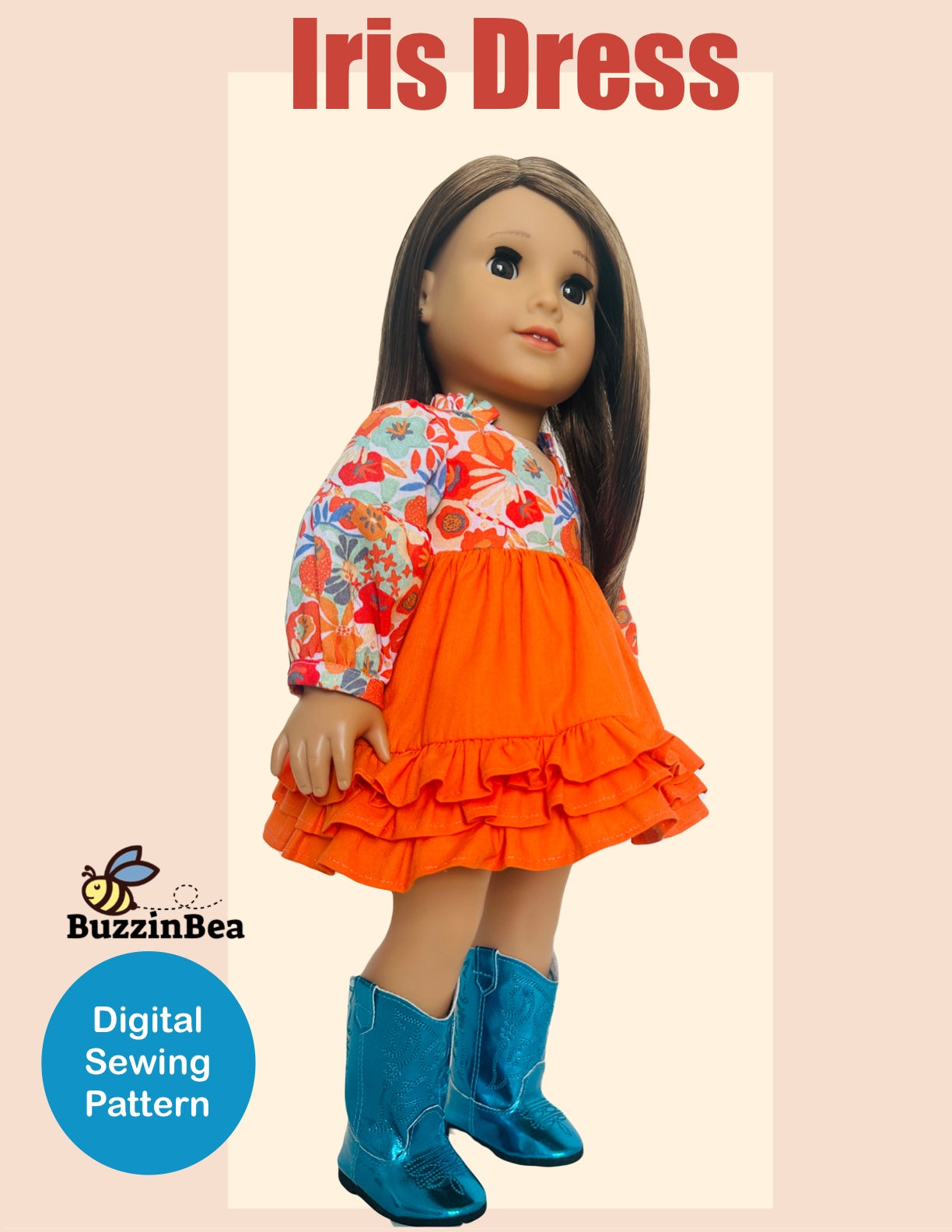 Iris Dress for 18-inch Dolls PDF Sewing Pattern