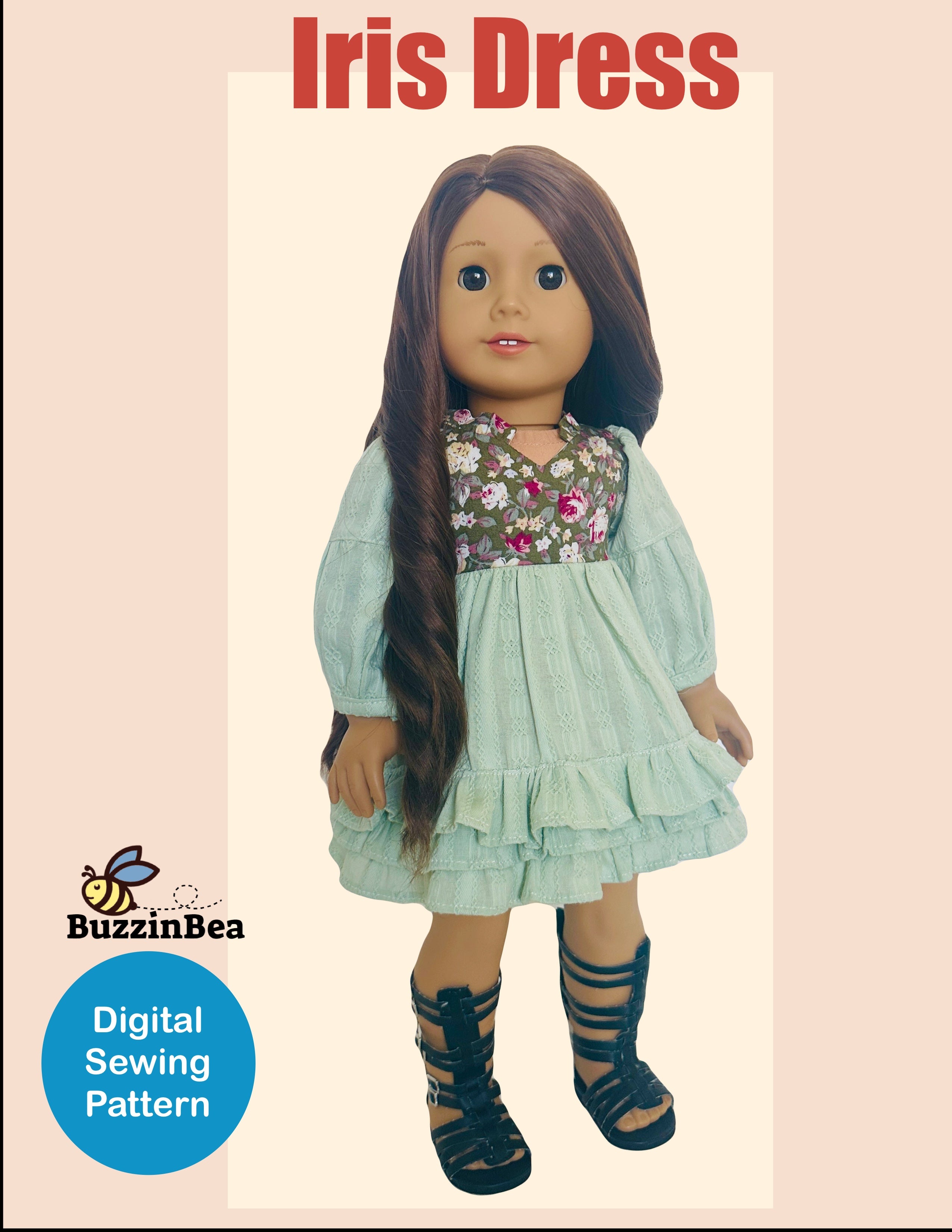 Iris Dress for 18-inch Dolls PDF Sewing Pattern