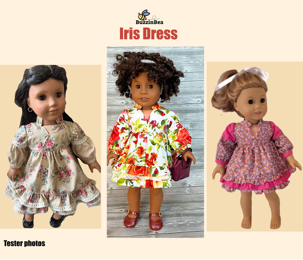 Iris Dress for 18-inch Dolls PDF Sewing Pattern
