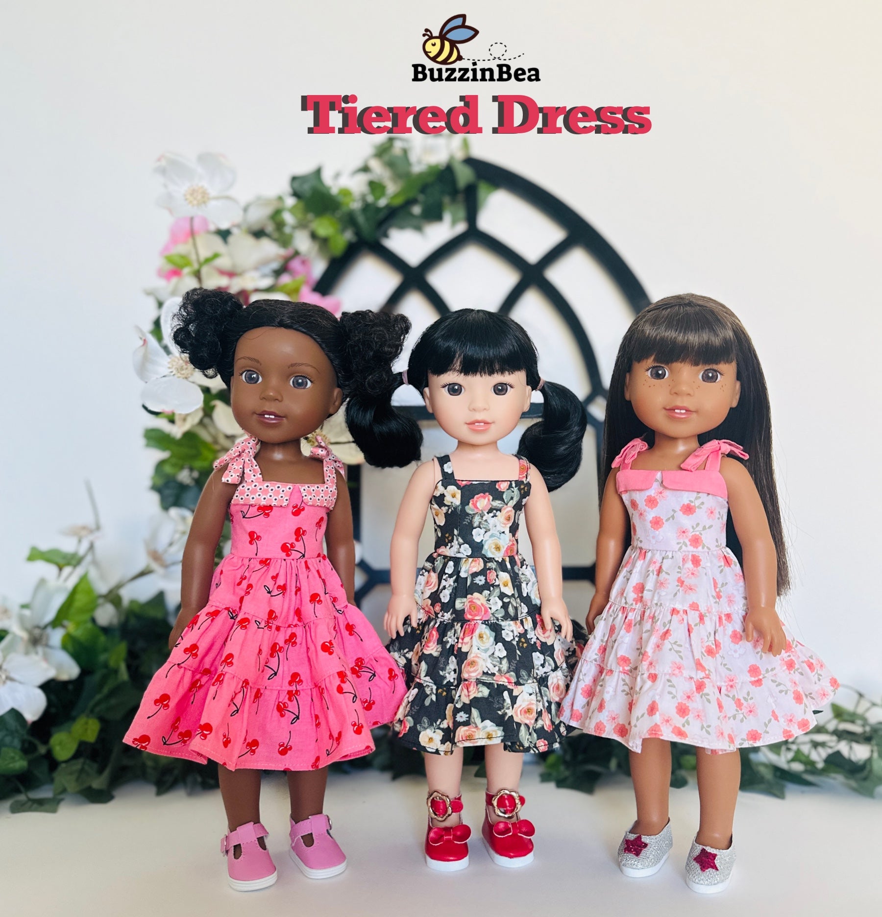 Tiered Dress 14-inch doll clothes PDF sewing pattern