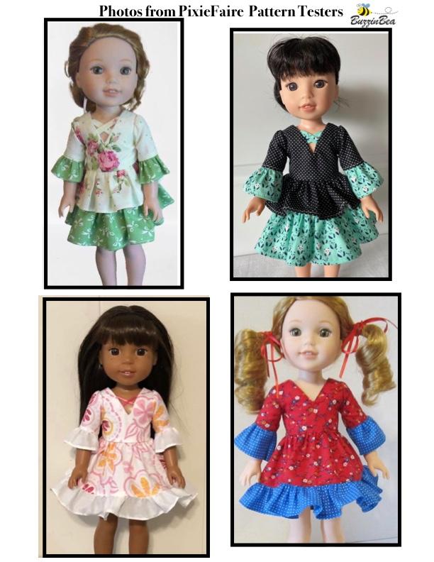 Primrose dress 14-inch doll clothes PDF sewing pattern