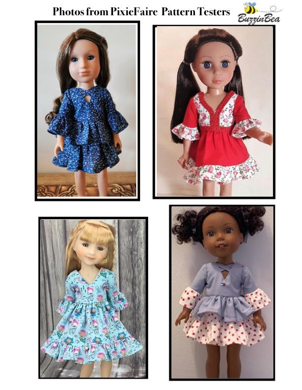 Primrose dress 14-inch doll clothes PDF sewing pattern