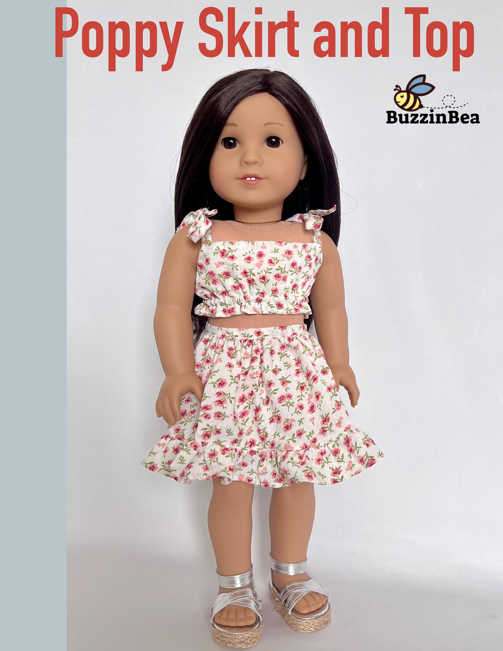 Poppy Skirt and Top for 18-inch doll clothes PDF sewing pattern