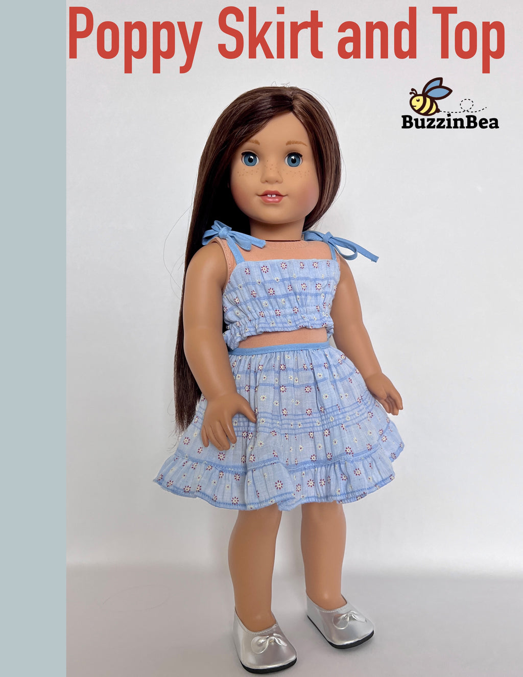 Poppy Skirt and Top for 18-inch doll clothes PDF sewing pattern