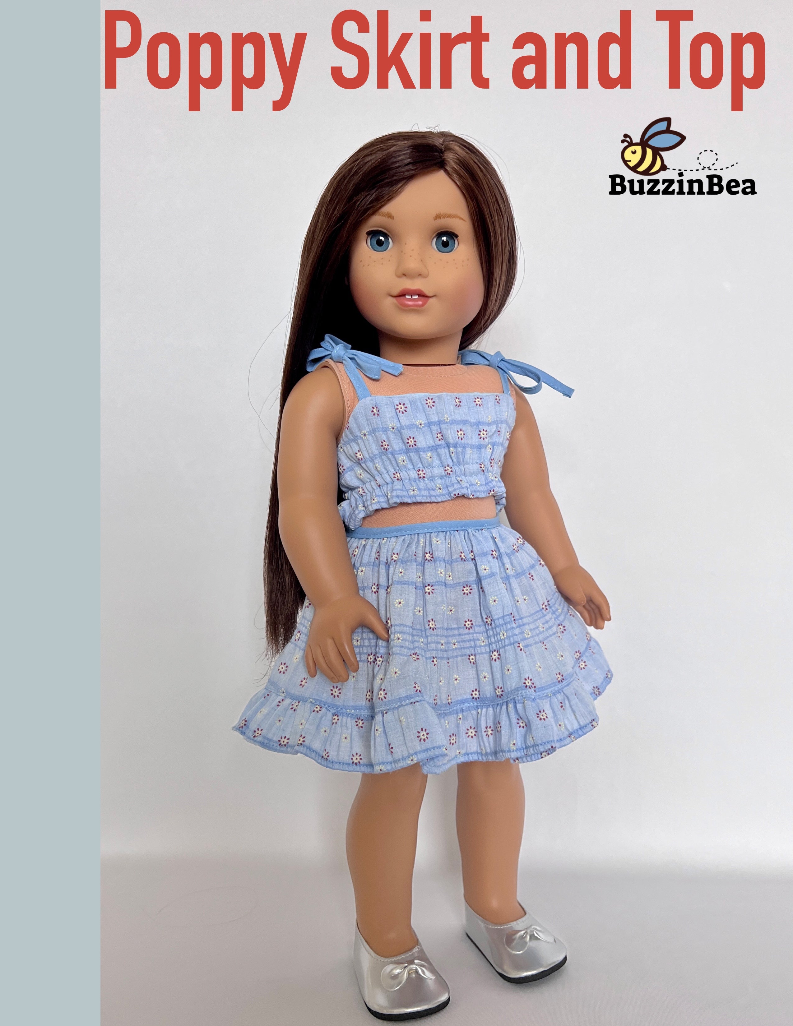 Poppy Skirt and Top for 18-inch doll clothes PDF sewing pattern