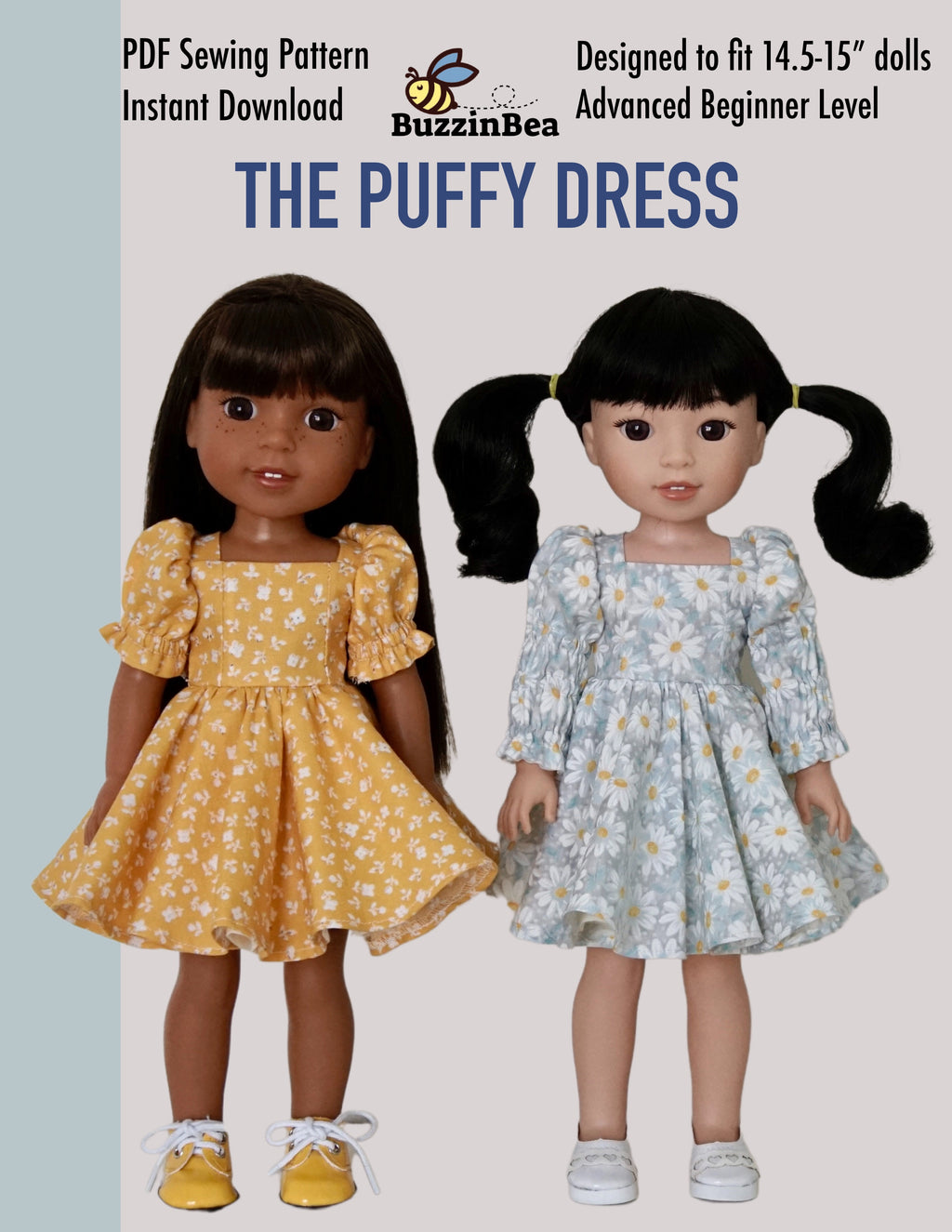 Puffy Dress for 14-inch Dolls Clothes PDF Sewing Pattern