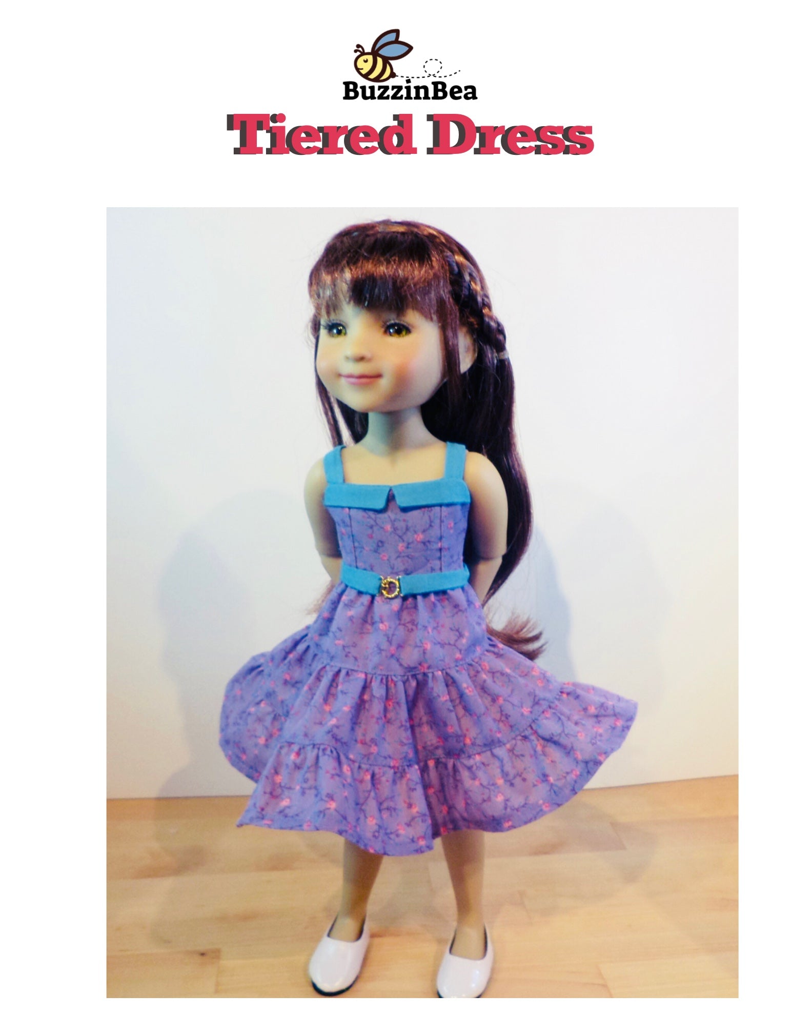 Tiered Dress 14-inch doll clothes PDF sewing pattern
