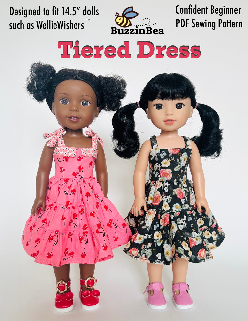 Tiered Dress 14-inch doll clothes PDF sewing pattern