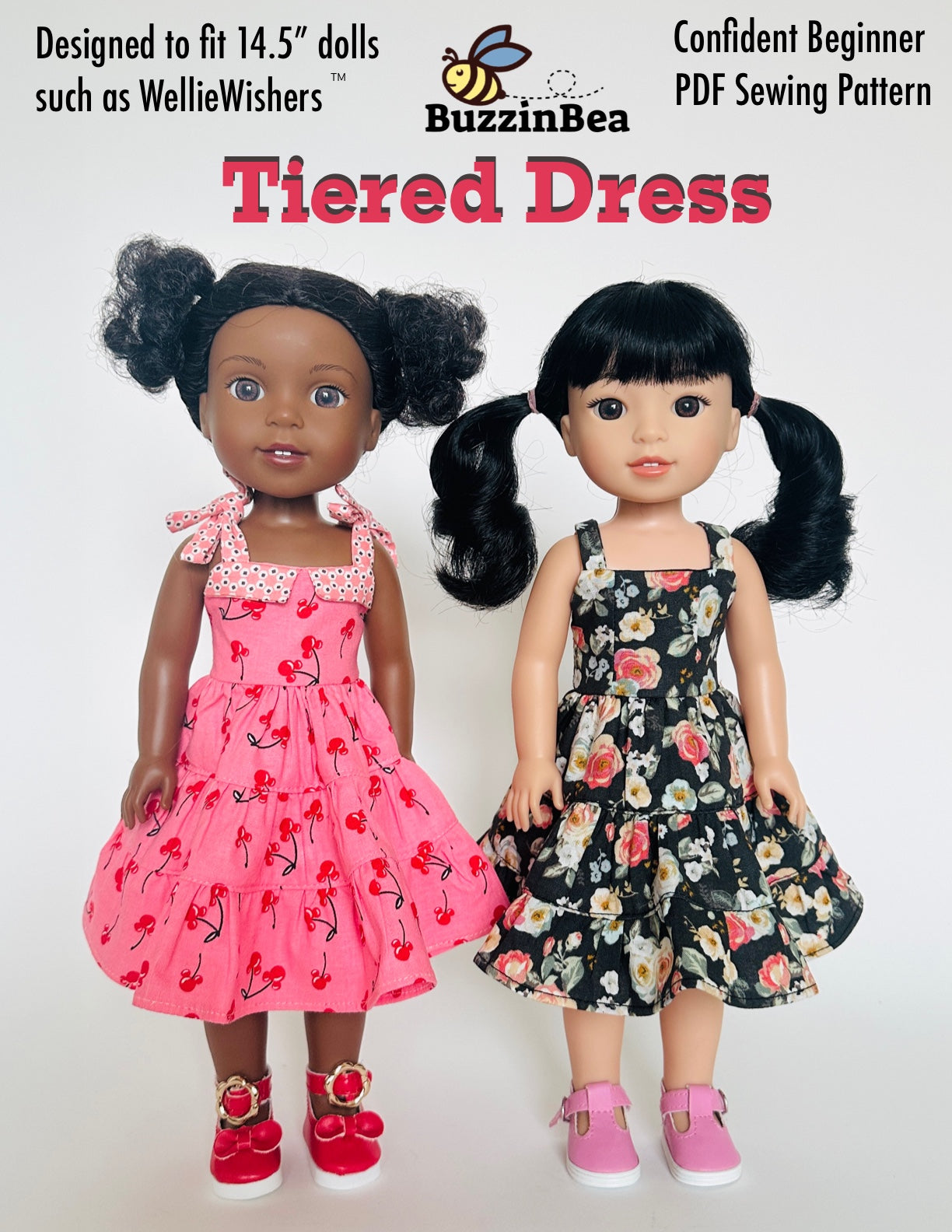 Tiered Dress 14-inch doll clothes PDF sewing pattern