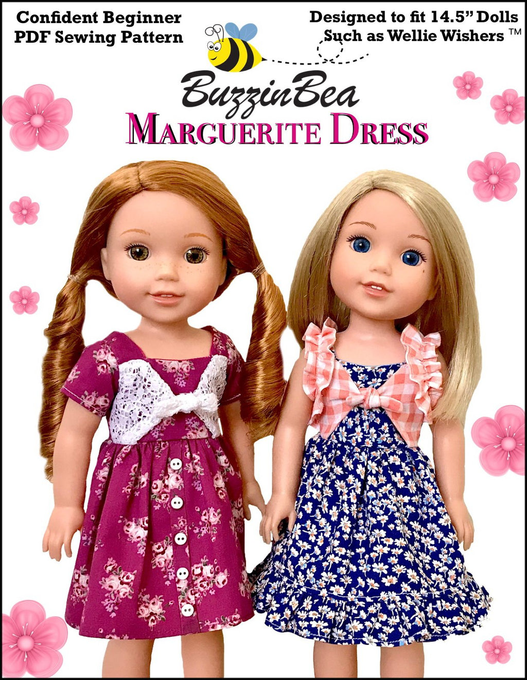 Marguerite dress 14-inch doll clothes PDF sewing pattern