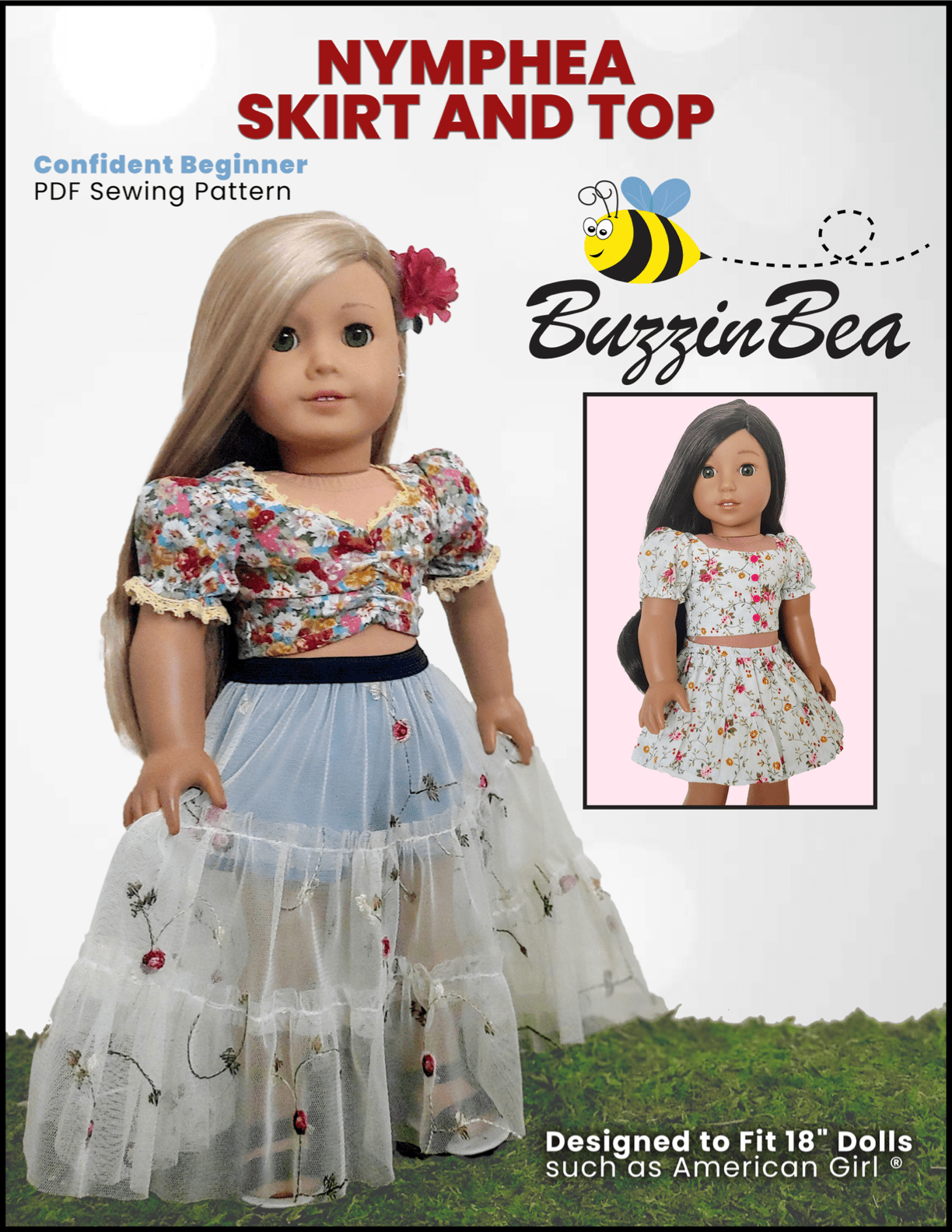Nymphea Skirt & Top Set 18-inch Doll Clothes PDF Sewing Pattern