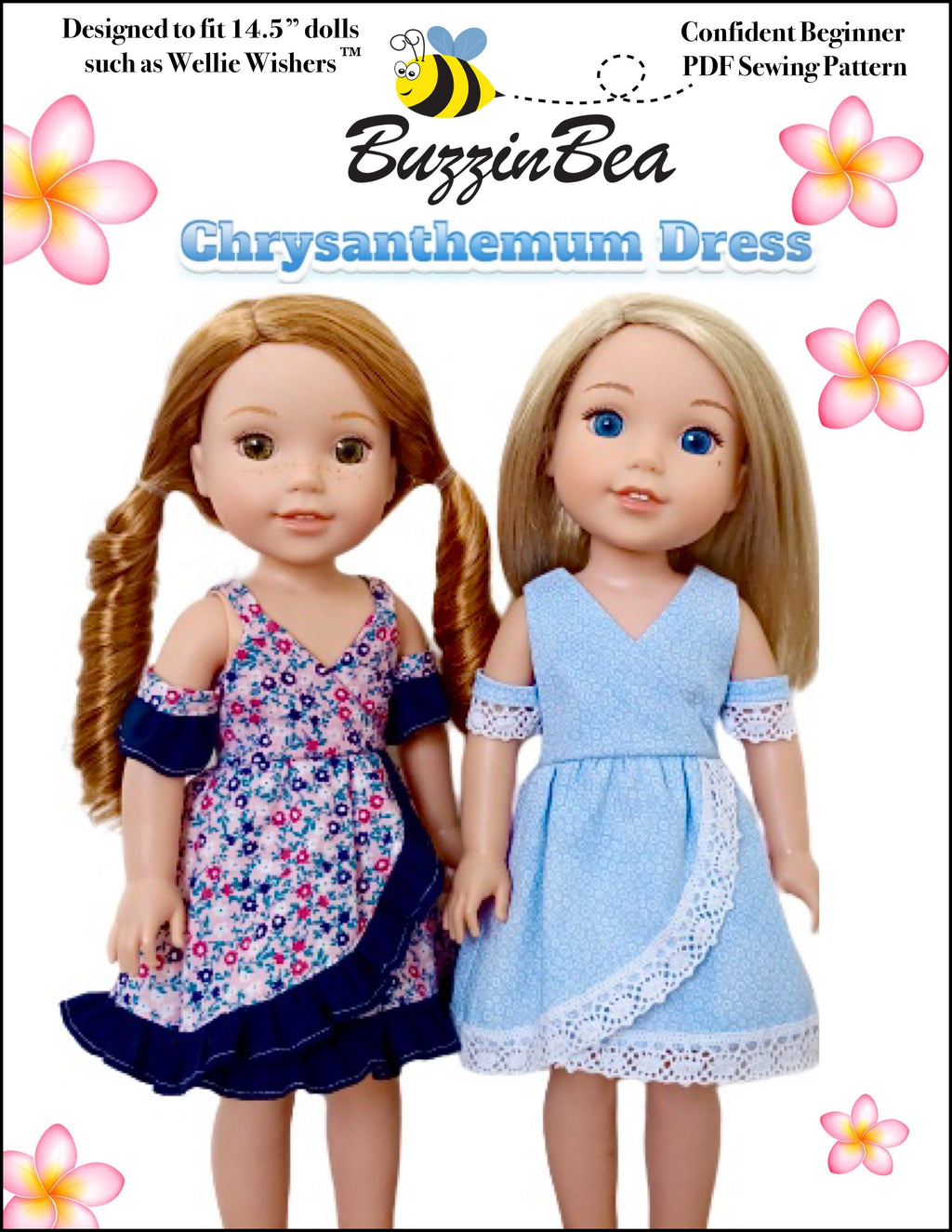 Chrysanthemum dress  14-inch doll clothes PDF sewing pattern