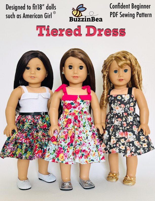 Tiered Dress for 18-inch Dolls PDF Sewing Pattern