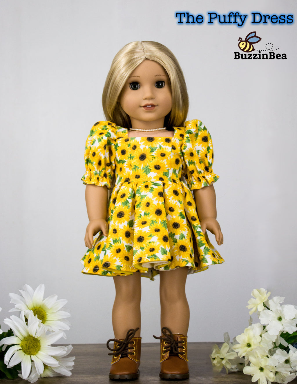 Puffy Dress 18-inch doll clothes PDF sewing pattern