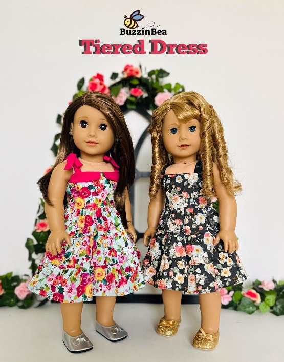 Tiered Dress for 18-inch Dolls PDF Sewing Pattern