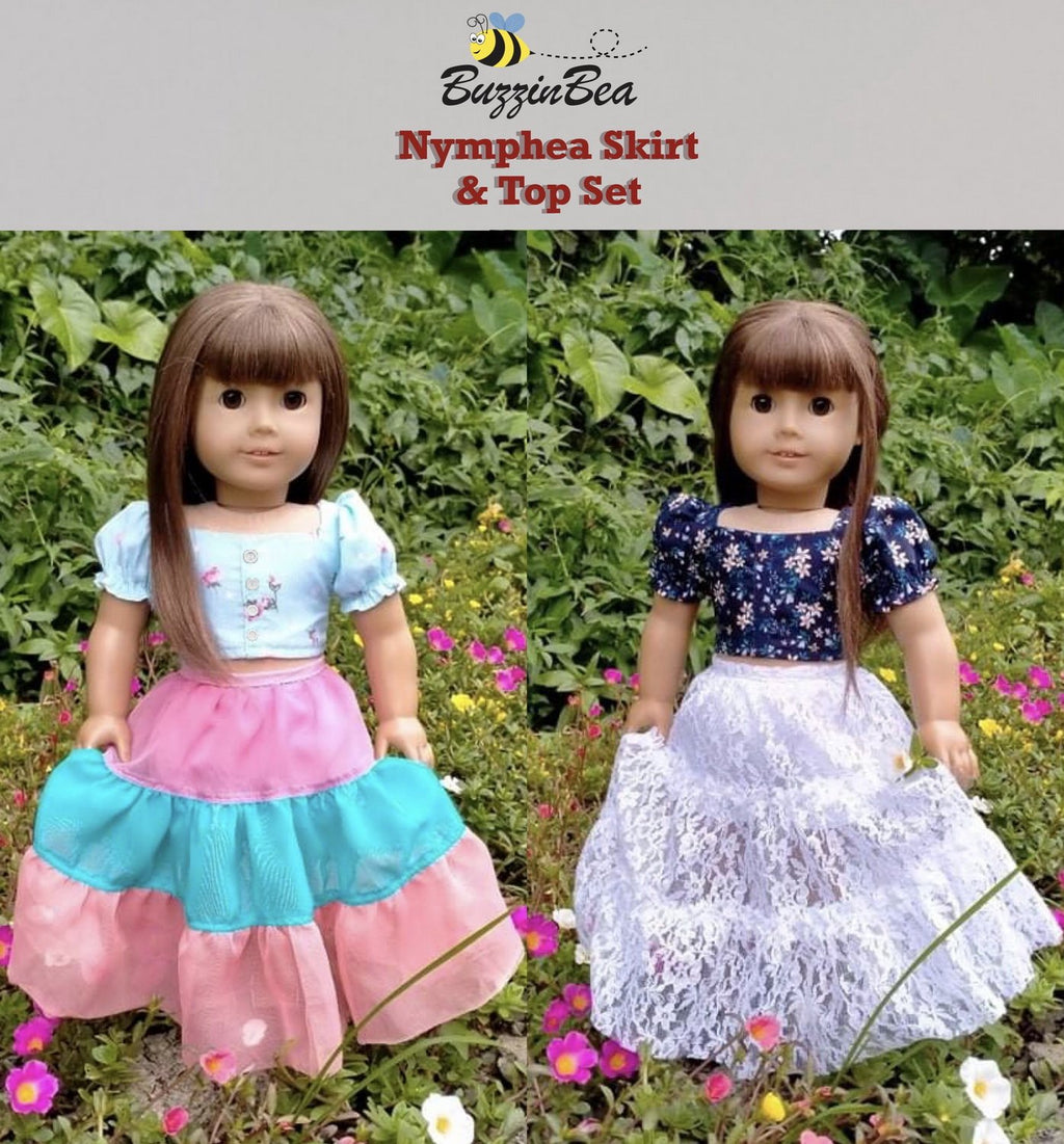 Nymphea Skirt & Top Set 18-inch Doll Clothes PDF Sewing Pattern