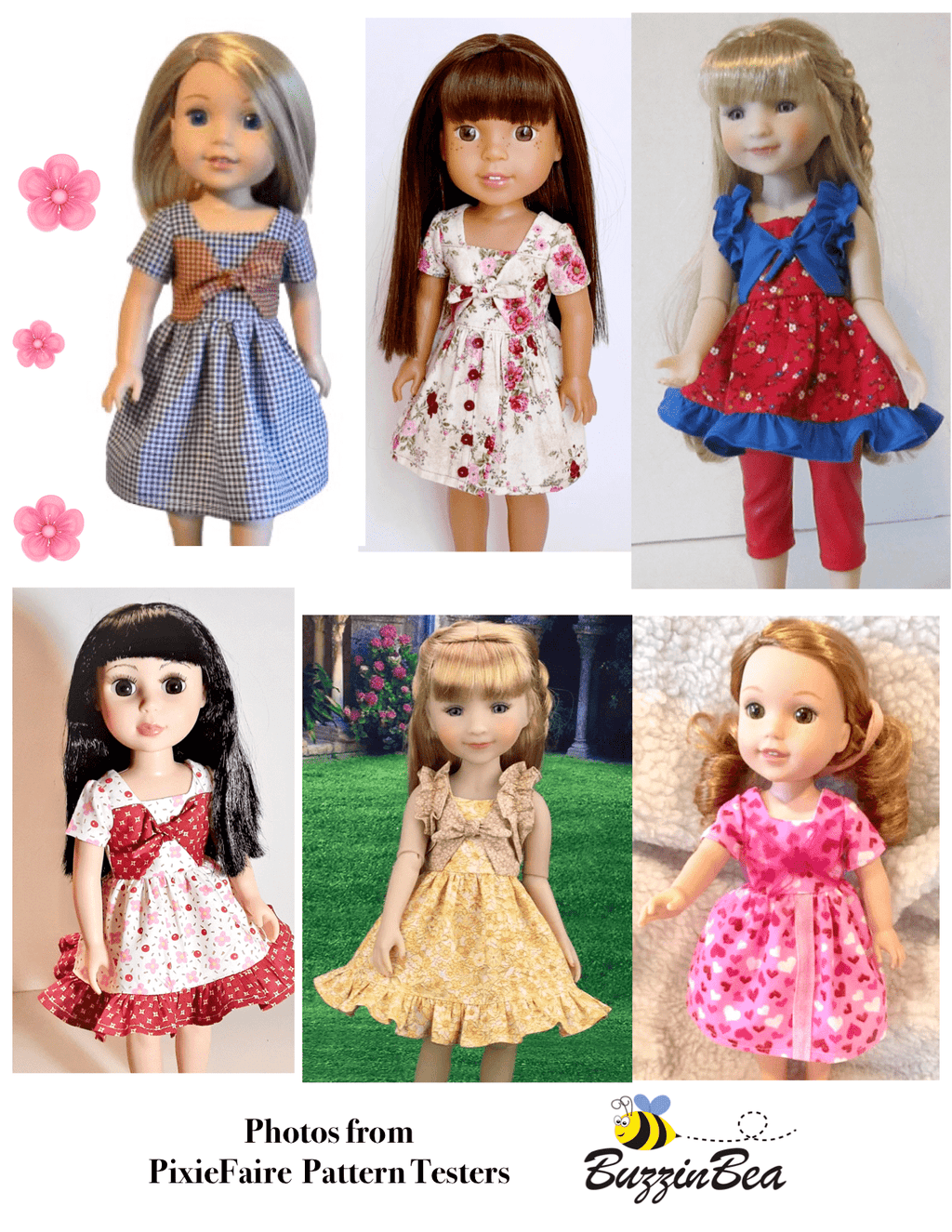 Marguerite dress 14-inch doll clothes PDF sewing pattern