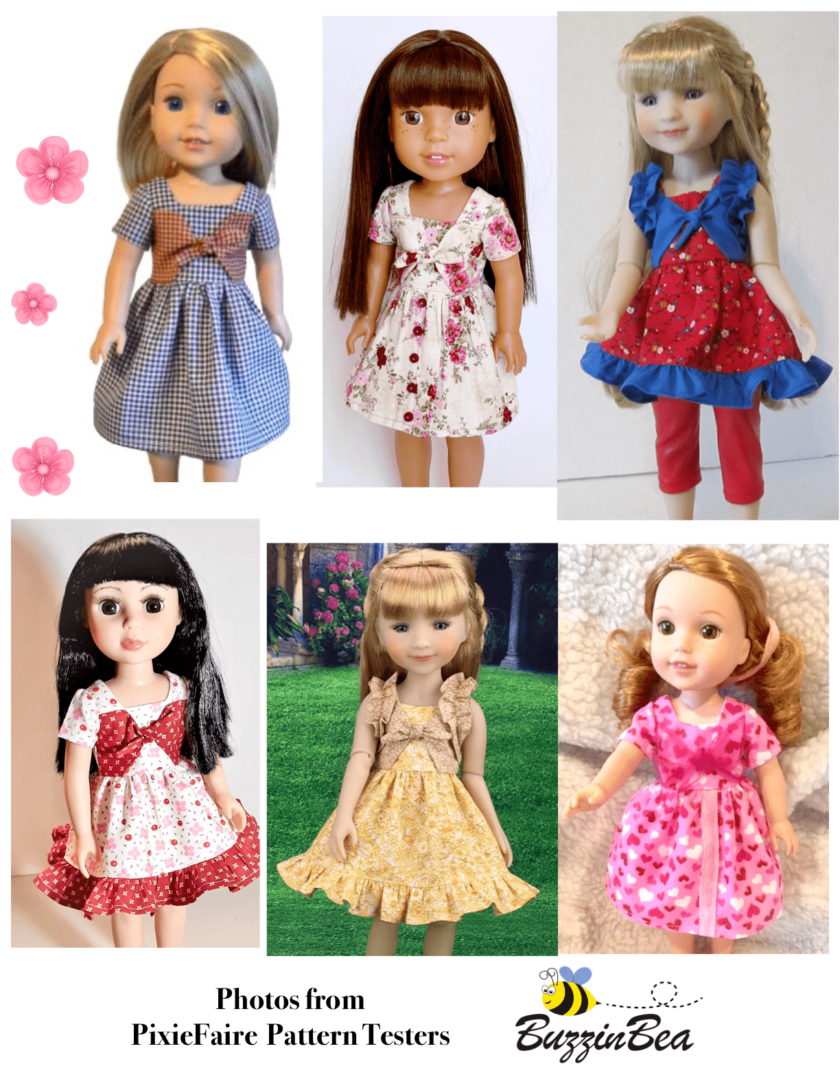 Marguerite dress 14-inch doll clothes PDF sewing pattern