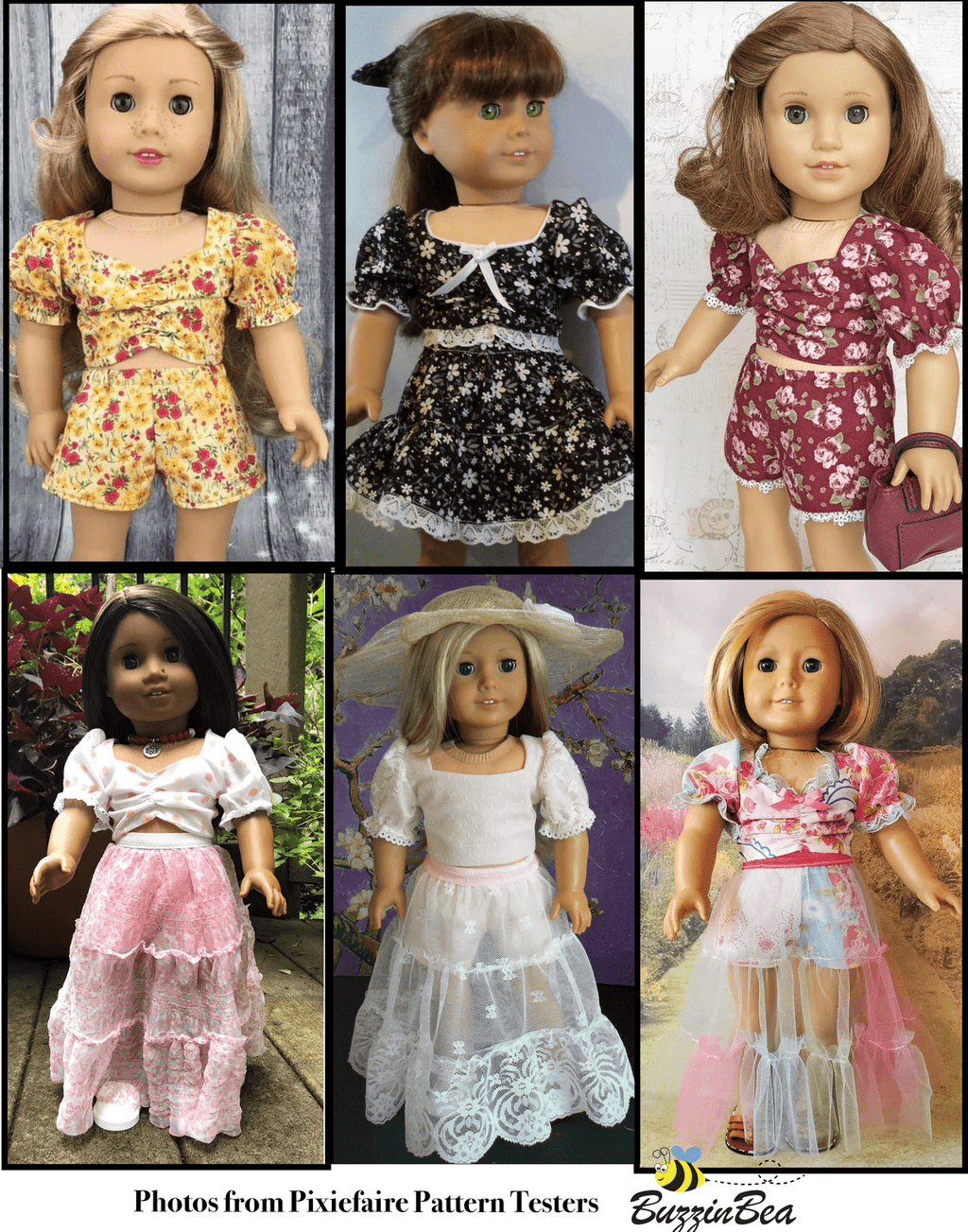 Nymphea Skirt & Top Set 18-inch Doll Clothes PDF Sewing Pattern