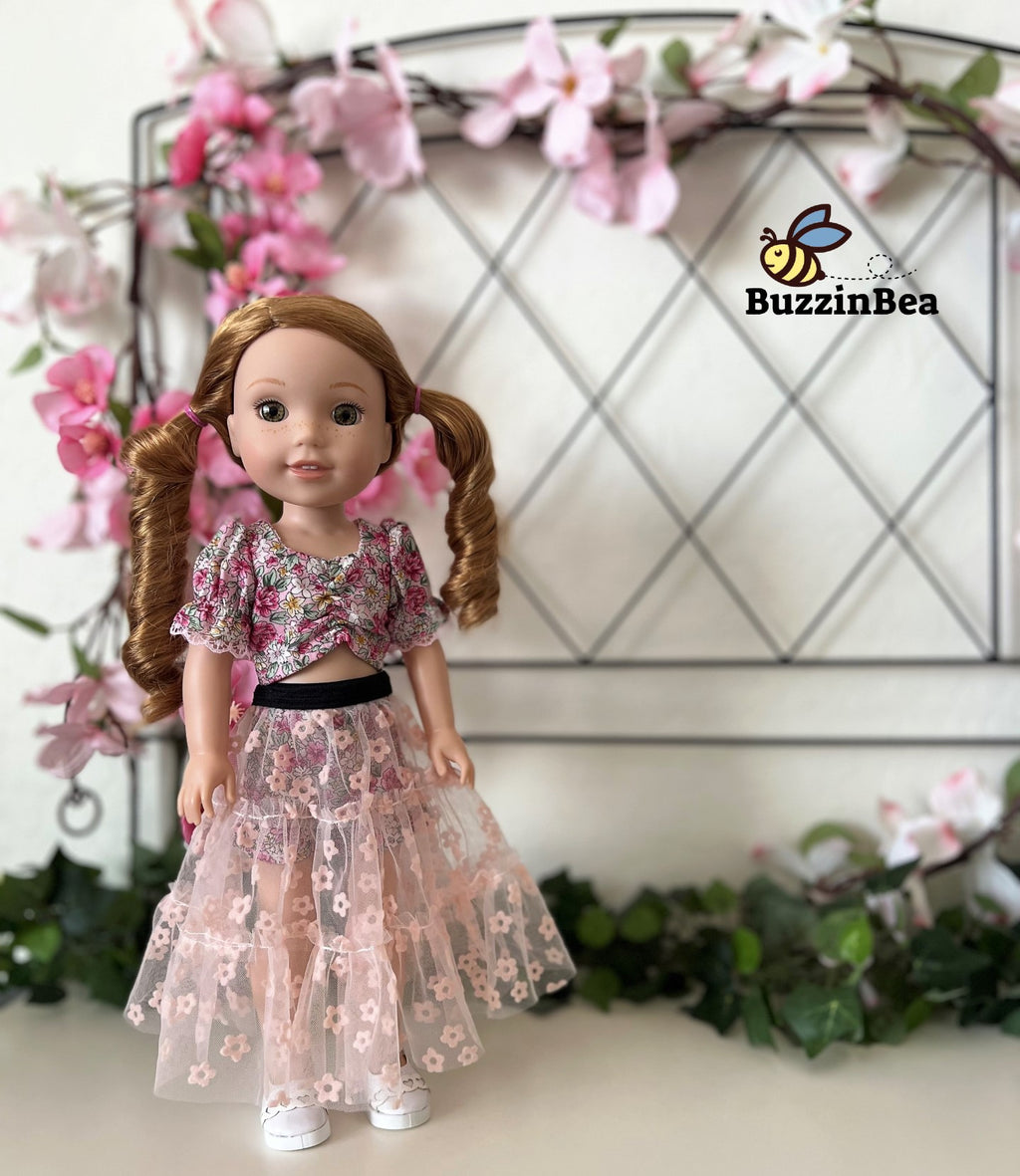 Nymphea Skirt and Top - 14-inch doll clothes PDF sewing pattern